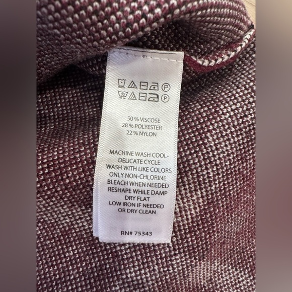 Max studio. Women's Burgundy Plaid Sweater - Picture 9 of 10